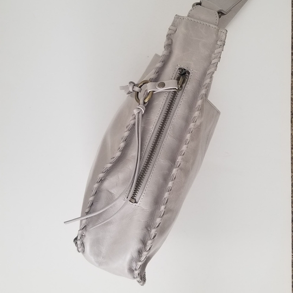 Gray Hobo Leather Shoulder Bag - Picture 9 of 14